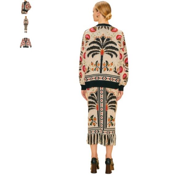 Farm Rio Sand Palms Paradise Knit Cardigan - Size Small - Picture 3 of 7